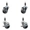 Service Caster 3'' Thermoplastic Rubber Wheel Swivel 7/8'' Expanding Stem Caster Set 2 Brakes, 4PK SCC-EX20S314-TPRB-2-TLB-2-78 - alternate 1
